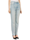 High Waist Straight Jeans Light Blue - GANNI - BALAAN 6