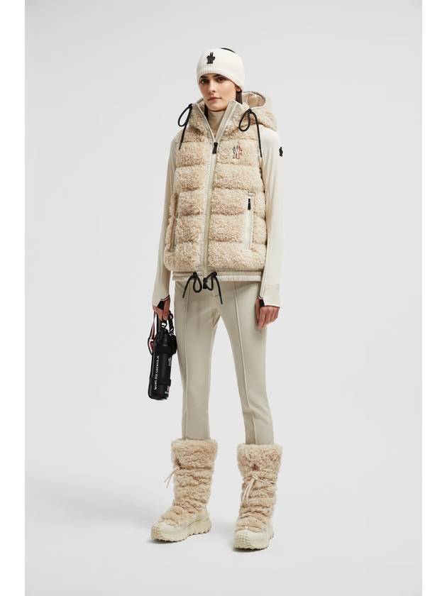 Grenoble Padded Teddy Zip-Up Vest Beige - MONCLER - BALAAN 4