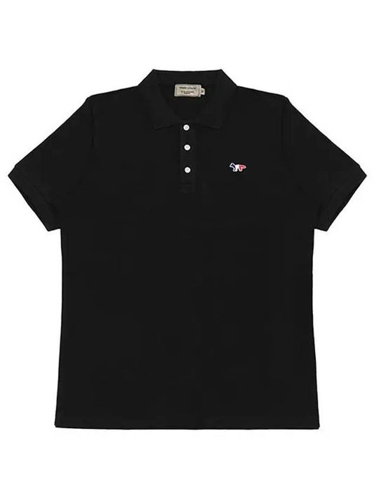 Fox Head Patch Cotton Polo Shirt Black - MAISON KITSUNE - BALAAN 2