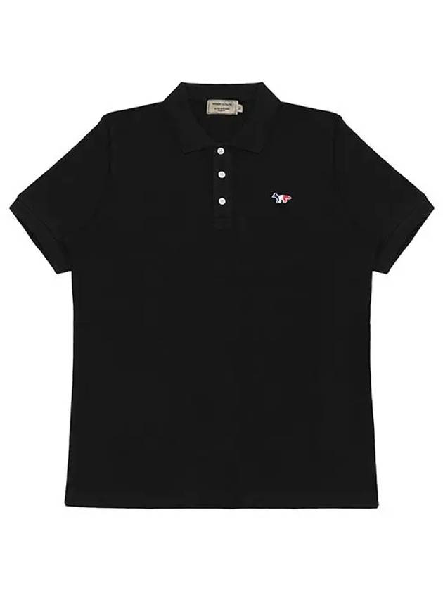 Fox Head Patch Cotton Polo Shirt Black - MAISON KITSUNE - BALAAN 3