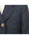 Solid Shetland Wide Lapel Single Coat Blue - THOM BROWNE - BALAAN 9