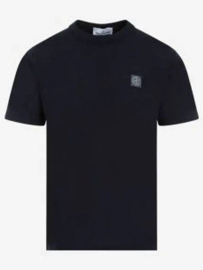 Organic Cotton Short Sleeve T-Shirt Navy - STONE ISLAND - BALAAN 2