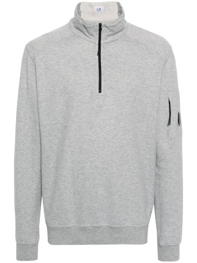 Light Fleece Half Zip-Up Sweatshirt Grey - CP COMPANY - BALAAN 1