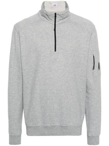 Light Fleece Half Zip-Up Sweatshirt Grey - CP COMPANY - BALAAN 1