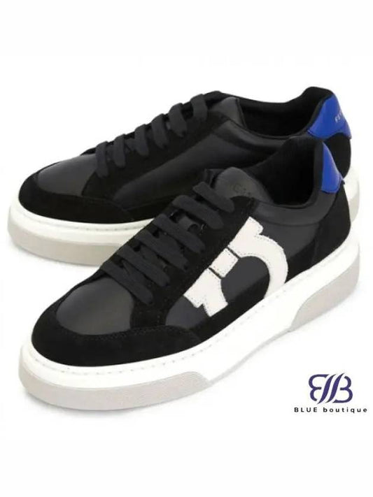 Gancini Outline Low-Top Sneakers Black - SALVATORE FERRAGAMO - BALAAN 2