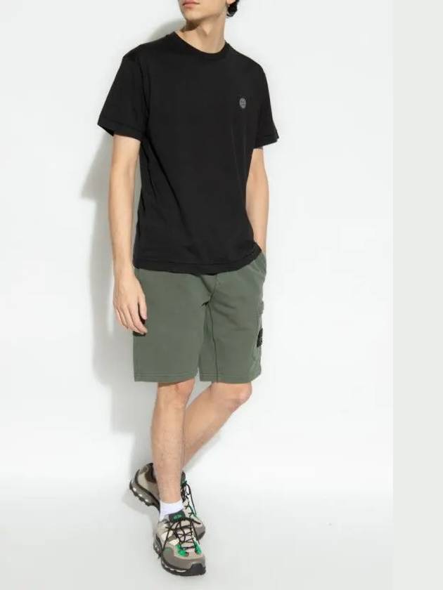 Logo Patch Short Sleeves T-Shirt Black - STONE ISLAND - BALAAN 3