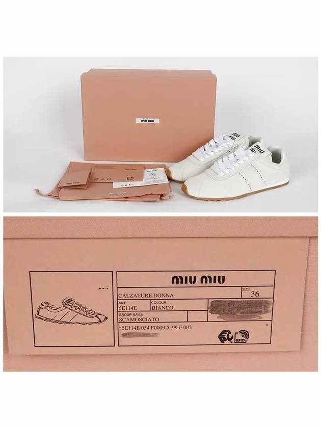 Suede Low Top Sneakers White - MIU MIU - BALAAN 7