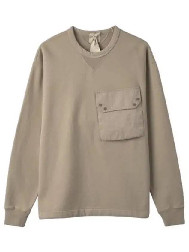 Garment dyed crew neck pocket sweatshirt beige T shirt - TEN C - BALAAN 1
