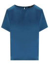 Torres Satin Jersey Short Sleeve T-Shirt Blue - MAX MARA - BALAAN 2