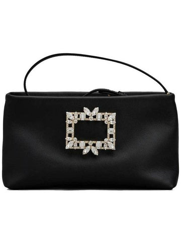 RV Nightlily Broche Buckle Leather Mini Shoulder Bag Black - ROGER VIVIER - BALAAN 1