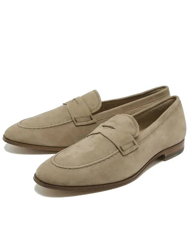 TOD S Men Suede Loafers Beige US 9 270mm - TOD'S - BALAAN 3