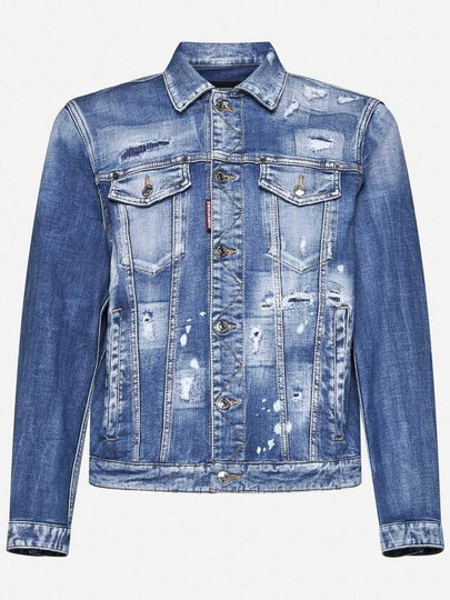 Mended Ribs Dan Denim Jacket Blue - DSQUARED2 - BALAAN 2