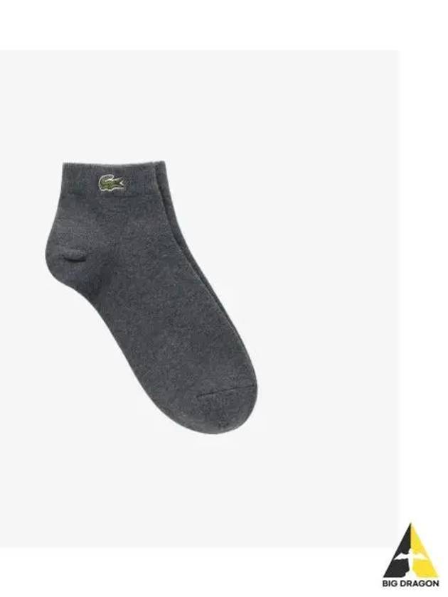 Men s Basic Solid Ankle Socks Charcoal Gray - LACOSTE - BALAAN 1