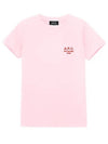 Denise Embroidered Logo Short Sleeve T-shirt Pink - A.P.C. - BALAAN 2