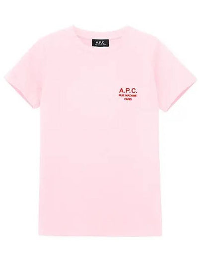 Denise Embroidered Logo Short Sleeve T-shirt Pink - A.P.C. - BALAAN 2