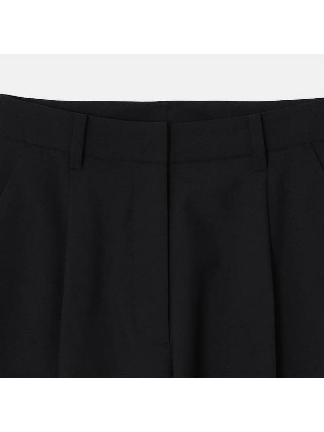 Summer Wool One-Tuck Slacks Black - NOIRER FOR WOMEN - BALAAN 5