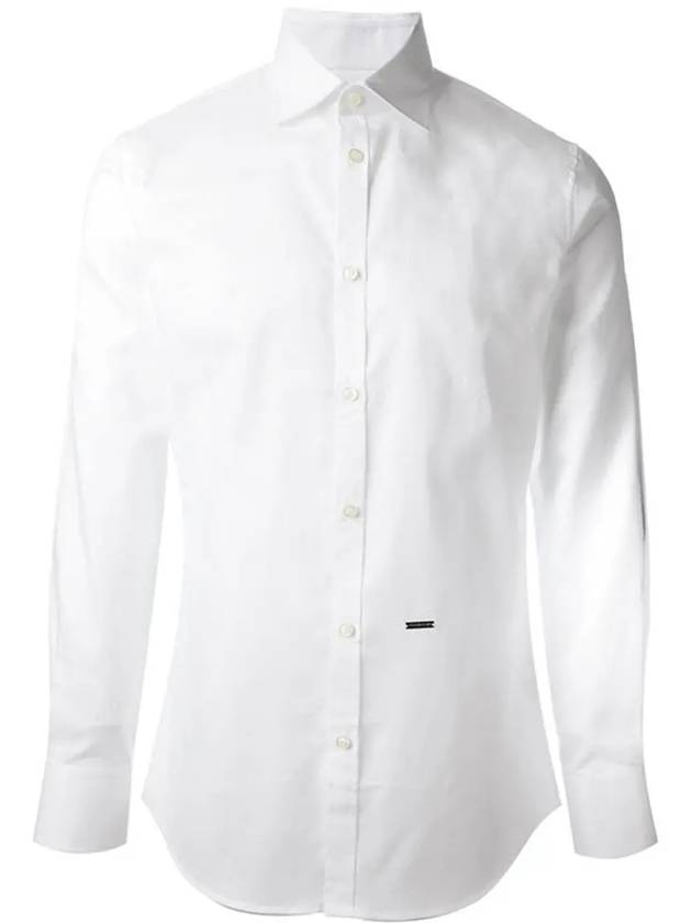 11th Anniversary Silver Steel Tab Slim Shirt White 74DL4415 - DSQUARED2 - BALAAN 1