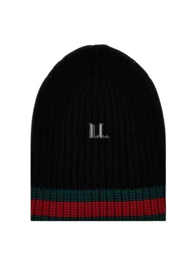 Web Wool Beanie Black - GUCCI - BALAAN 2