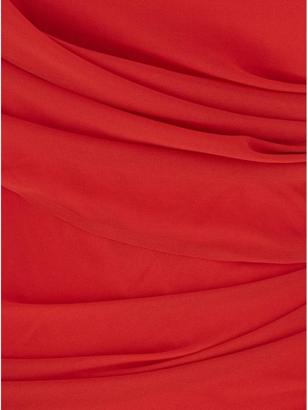 'La Robe Castagna' Red Dress With Ruched Detail And Rear Cut-Out In Tech Fabric Woman - JACQUEMUS - BALAAN 3