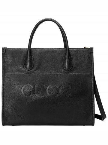 Men's Logo Leather Small Cross Tote Bag Black - GUCCI - BALAAN.