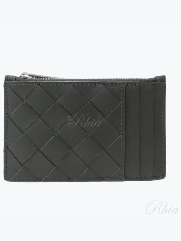 Intrecciato Zipper Card Wallet Dark Green - BOTTEGA VENETA - BALAAN 2