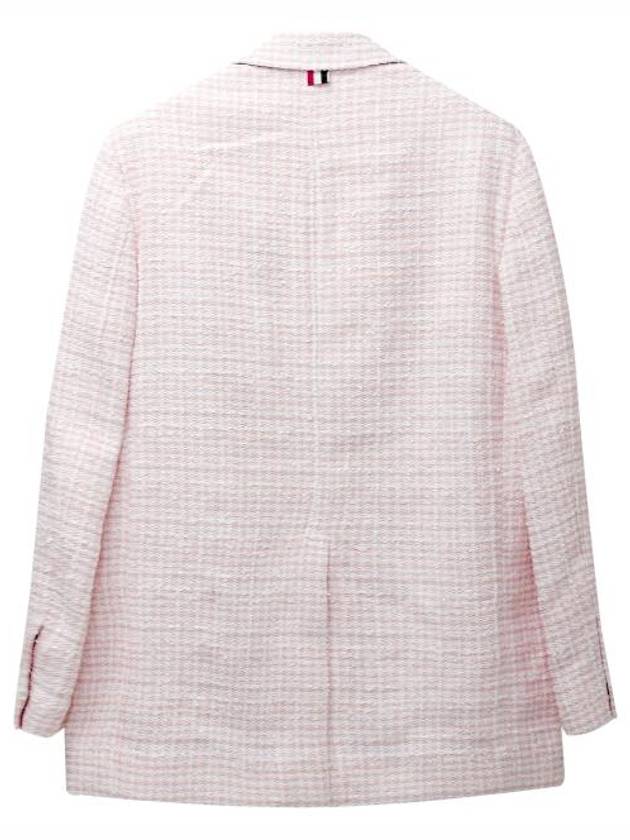 Hop Sack Check Tweed Crop Jacket Pink - THOM BROWNE - BALAAN 6