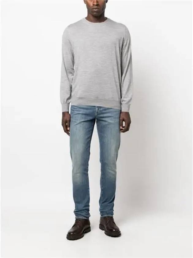 Wool Cashmere Knit Top Grey - BRUNELLO CUCINELLI - BALAAN 3