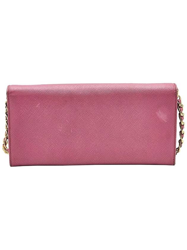 Prada 1M1290 Pink Saffiano WOC Long Wallet Chain Cross Bag - PRADA - BALAAN 4