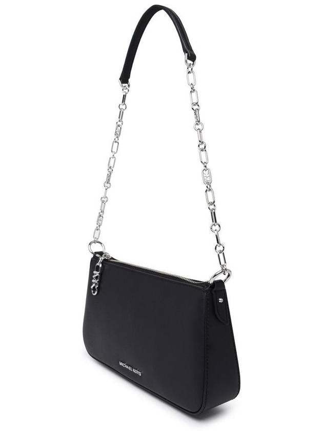 Empire Medium Leather Chain Link Shoulder Bag Black - MICHAEL KORS - BALAAN 3