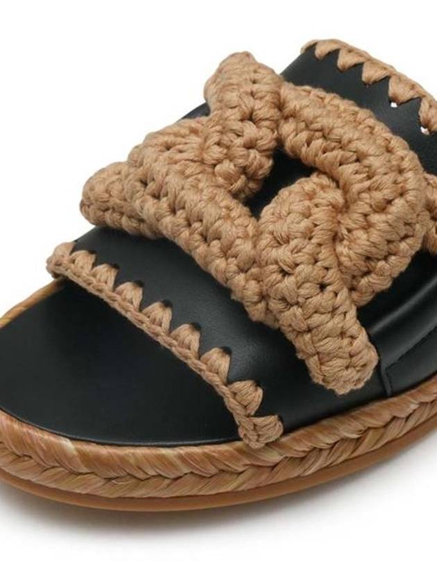 Kate Woven Chain Espadrille Slippers Black - TOD'S - BALAAN 5