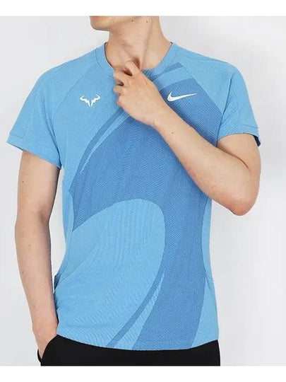 Court Rapha Dri Fit Adv Tennis Short Sleeve T-Shirt Blue - NIKE - BALAAN 2