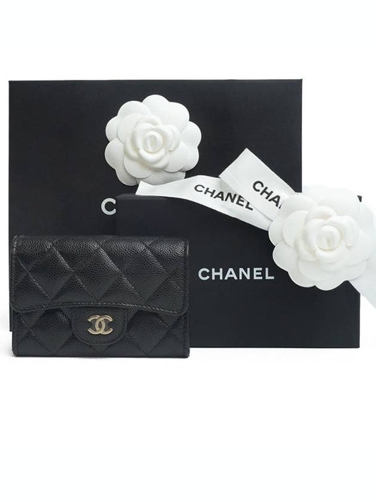 Gold logo classic caviar card wallet black - CHANEL - BALAAN 2