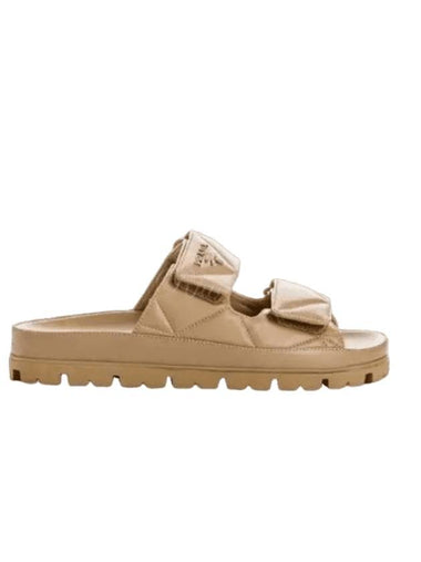 Nappa Leather Slippers Beige - PRADA - BALAAN 1