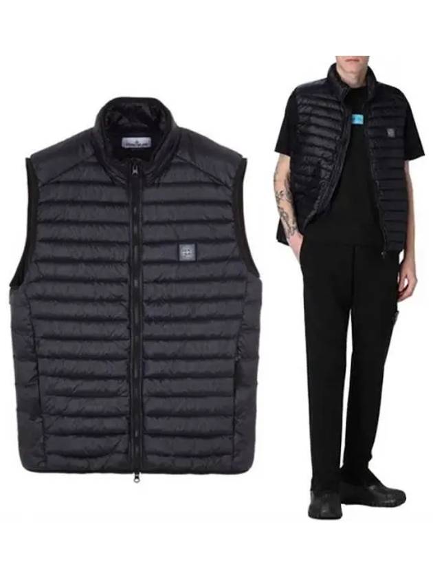 Loom Woven Chambers Recycled Nylon Down Padding Vest Navy - STONE ISLAND - BALAAN 2