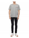 Men's Medium Weight Jersey Tipped Pocket Crewneck Short Sleeve T-Shirt Light Grey - THOM BROWNE - BALAAN 4