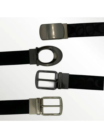 Debossed signature leather reversible belt - COACH - BALAAN 1