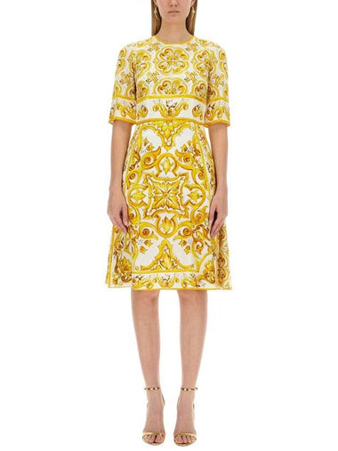 Dolce & Gabbana Silk Charmeuse Midi Dress - DOLCE&GABBANA - BALAAN 1