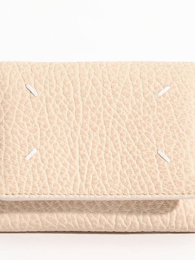 Zip Compact Tri-Fold Half Wallet Beige - MAISON MARGIELA - BALAAN 3