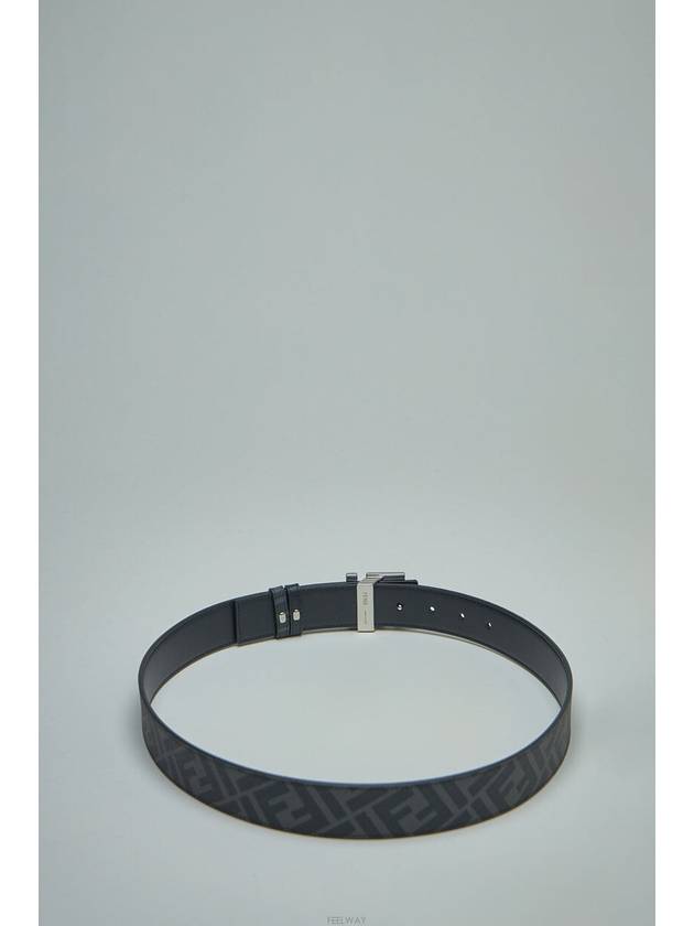 Square FF Buckle Reversible Leather Belt Black - FENDI - BALAAN 6