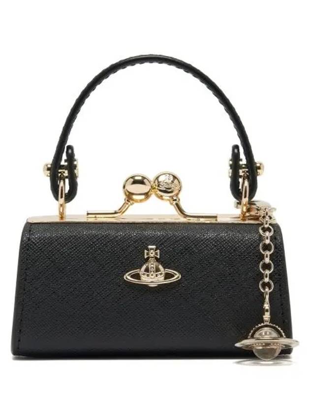 ORB Charm Leather Shoulder Bag Black - VIVIENNE WESTWOOD - BALAAN 3