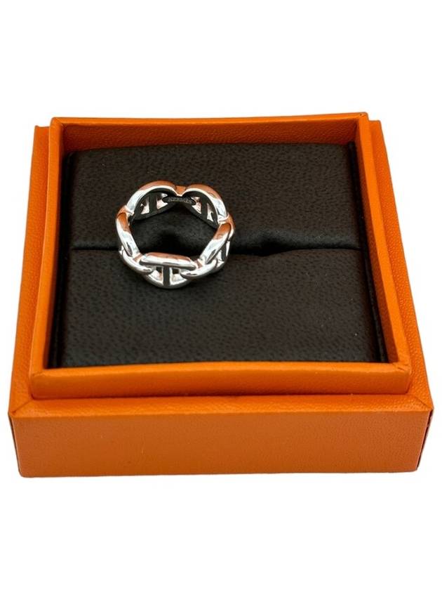 Small Chaine D'Ancre Enchainee Ring Silver - HERMES - BALAAN 6