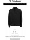 Emerized Gabardine Overshirt Zip-Up Jacket Black - CP COMPANY - BALAAN 3