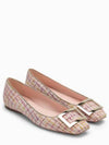 Gommettine Check Textile Flat Shoes Pink - ROGER VIVIER - BALAAN 3