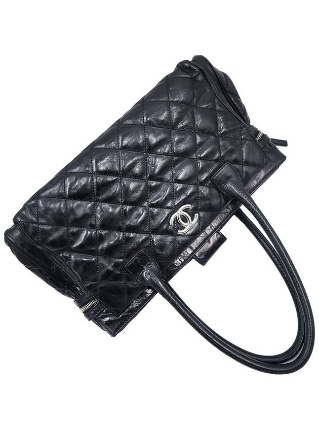 Women s Chanel Black Aged Glazed Calfskin Silver Plated Executive Quilted Shoulder Bag 12th gt Gangbuk used luxury goods - CHANEL - BALAAN 5