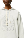 Anagram Logo Embossed Cotton Hooded Top Gray - LOEWE - BALAAN.