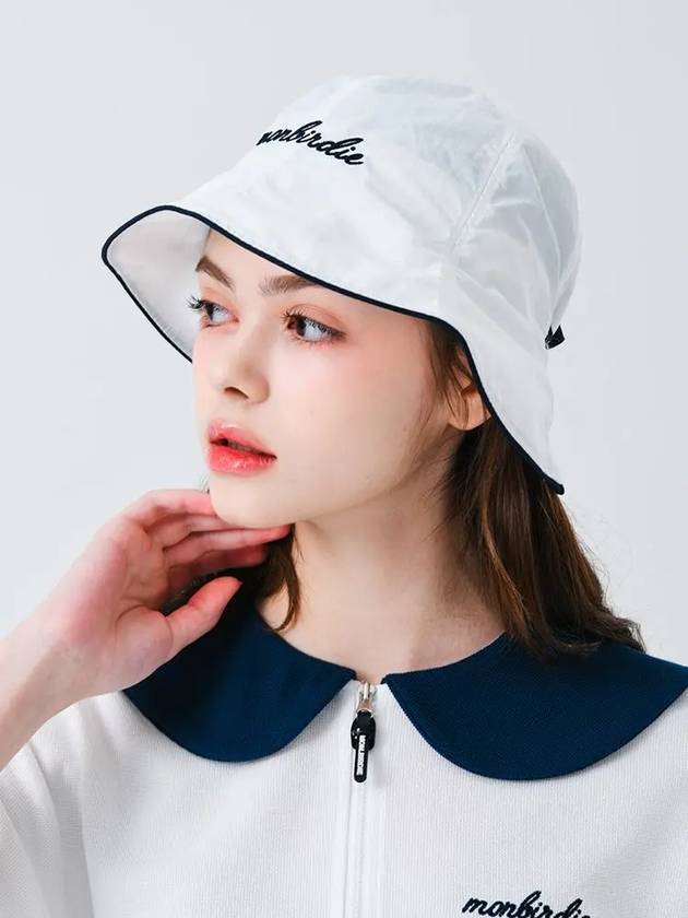 Ribbon tie nylon bucket hat WHITE - MONBIRDIE GOLF - BALAAN 5