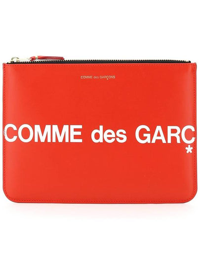 Hughes White Logo Clutch Bag Red - COMME DES GARCONS WALLET - BALAAN 2