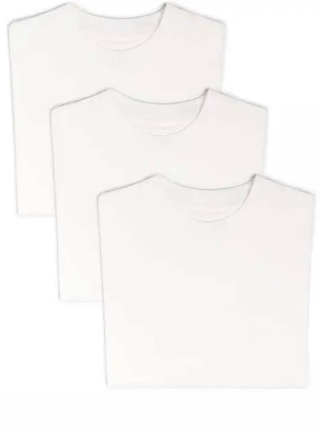 Logo Label Cotton 3 Pack Short Sleeve T-Shirt White - JIL SANDER - BALAAN 2