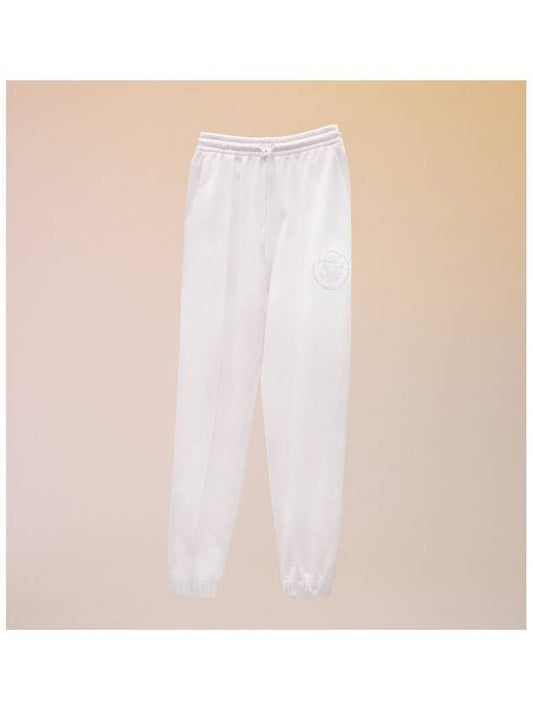 Women's Embroidered Jogger Track Pants White - HERMES - BALAAN.