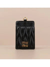 Gold Matelasse Leather Strap Card Wallet Black - MIU MIU - BALAAN 2